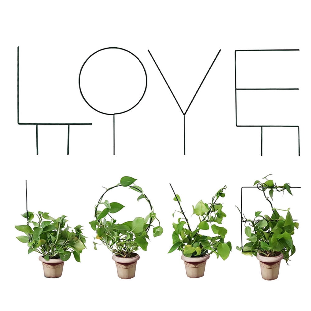 Pack of 4 Plant Climbing Trellis Lettered Design Cane Vines Support