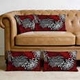 thumbnail image 6 of Set of 2 Floral Pattern Pillow Covers 12x20 Inch, Outline White Red Chrysanthemum Graphic Decorative Throw Pillow Cases Cotton Cushion Covers for Sofa Couch Bed Living Room Bedroom Home Decor, 6 of 9