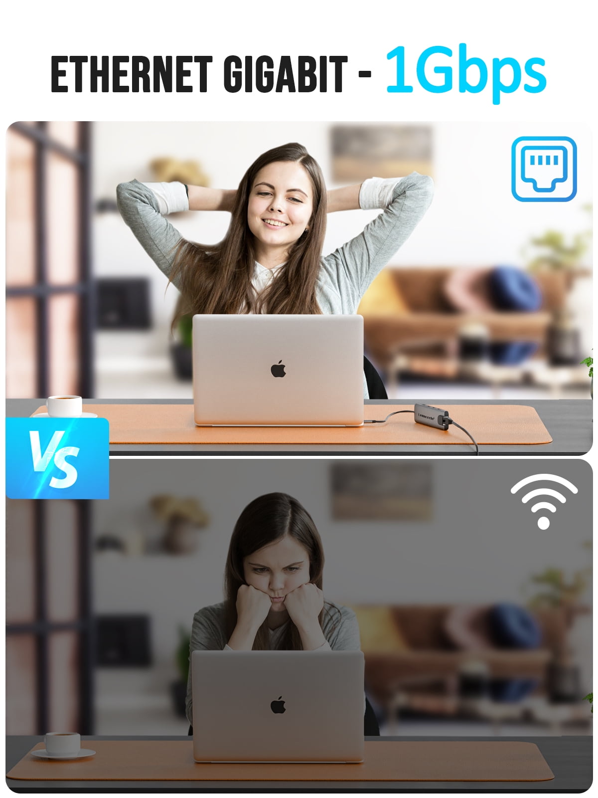 Lemorele 9 in 1 Docking Station with 4K HDMI, Power Port, SD/TF,Gigabit Network, 5Gbps USB 3.0Data Port, USB C Hub for  Dell/HP/Lenovo/Mac Laptop