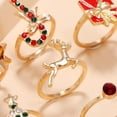 thumbnail image 3 of Conjunto de 8 anillos de acero inoxidable para mujer, Set de 8 anillos de moda para Navidad, árbol de Navidad, bastón, lazo de Santa y alce, regalo gratis, 2022, 3 of 4