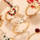 thumbnail image 3 of Conjunto de 8 anillos de acero inoxidable para mujer, Set de 8 anillos de moda para Navidad, árbol de Navidad, bastón, lazo de Santa y alce, regalo gratis, 2022, 3 of 4