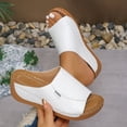 thumbnail image 5 of Womens Sandals Womens Platform Sandals Espadrille Wedge Strap Studded Open Toe under 15 Wedge Strap Wide for Women Size 11w Soft Size 8 Women's On Platform White 8, 5 of 9