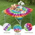 thumbnail image 4 of Rainbow Tie Dye Mandala Pattern Square Fitted Tablecloth with Elastic Edge,Square Table Cover,Washable Elastic Table Cover for Home Kitchen Party Decor 34"x34", 4 of 6