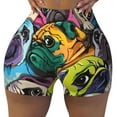 thumbnail image 2 of Fuzoiu Colorful Pug Print Women's Workout Shorts,Workout Biker Shorts Women,Exercise Fitness Shorts,Scrunch Short, Athletic Shorts for Gym Yoga Running Sport Active-X-Large, 2 of 8