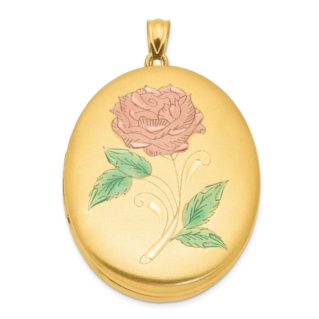 Pendentif Médaillon Ovale Fleur 1/20 Or Rempli 34mm