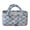 Sky Blue, variant on Fabric Storage Basket With Bow Handle, Quilted Cotton Cosmetics Organizer For Desk, Bedroom Shelf, Plaid Decorative Snack Holder For Snacks, Small Items