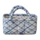 thumbnail image 2 of Quilted Checkered Fabric Storage Basket With Bow Featuring A Handle Suitable For Storing Cosmetics Snacks And Miscellaneous Items, 2 of 9