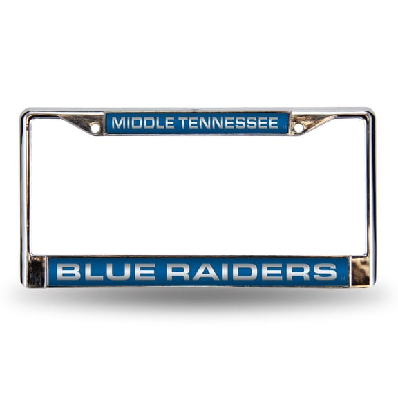 Middle Tennessee NCAA Blue Raiders Chrome Metal License Plate Frame Holder