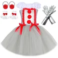 thumbnail image 2 of Disfraz de payaso Pennywise para niñas, ropa de Halloween, vestido de tutú de Joker gris espeluznante, vestidos de tul elegantes para fiestas de carnaval para niñas, 2 of 5