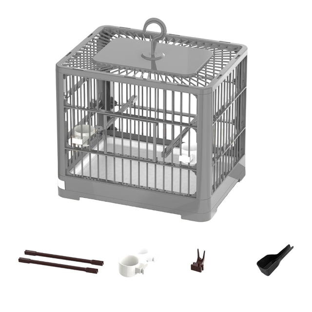 SIfdSeng Bird Cage Travel Bird Cage Portable Bird | Small Birds Lightweight Parrots Cage with Standing Pole Detachable Tray Hook Handle Easy Transport Bird For