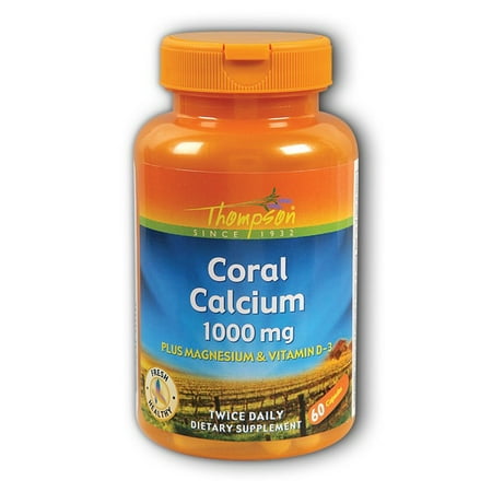 Le calcium de corail 1000 mg / magnésium avec vitamine D et Thompson 60 Caps