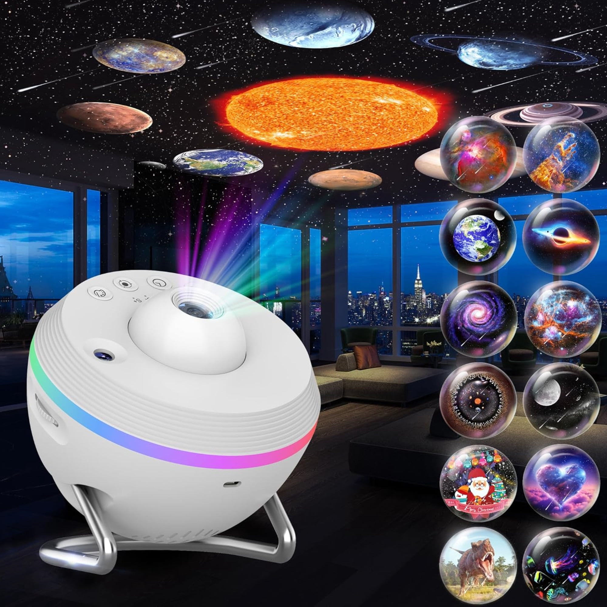 Wadan Galaxy Star Projector 13-in-1 Planetarium Night Light with Timer, RGB Effects for Kids, Adults, Bedroom/Home ceiling decor