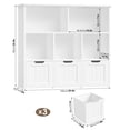 thumbnail image 3 of Homfa Toy Storage Organizer with 3 Movable Drawers, 5 Cube Kids Bookcase for Playroom, Storage Cabinet for Living Room, White Finish, 3 of 7