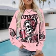 thumbnail image 2 of 2025 New Halloween Skull Rose Print Round Neck Sweatshirt Women's Letter Print European and American Casual Tops, 2 of 7