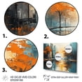 thumbnail image 3 of Designart "Riverside Reflection Orange Rivers painting I" Modern Floater Framed Canvas Wall Art, 3 of 7