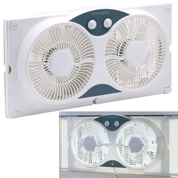 Bovado Usa Twin Window Cooling Fan With Remote Control Electronically Reversible Includes Bug Screen Fabric Cover Locking Extenders To Fit Lar Window Fans Best Windows Bug Screen