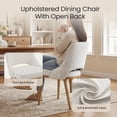 thumbnail image 6 of EOP Modern Dining Chairs Set of 2, Upholstered Dining Side Chairs with Solid Rubber Wood Legs, Open Back Design, Kitchen Dining Room Living Room Chairs with Curved Back, Beige, 6 of 11