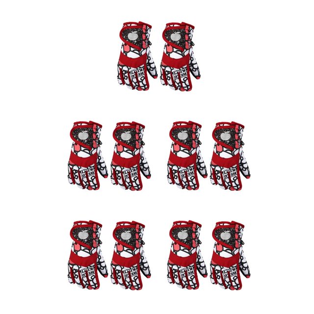 Toystoory 2 piezas de guantes de nieve para niños, artículos deportivos antideslizantes, resistentes al agua, gruesos, prácticos mitones de rendimiento, rojo M 5piezas Toystoory CBP221105