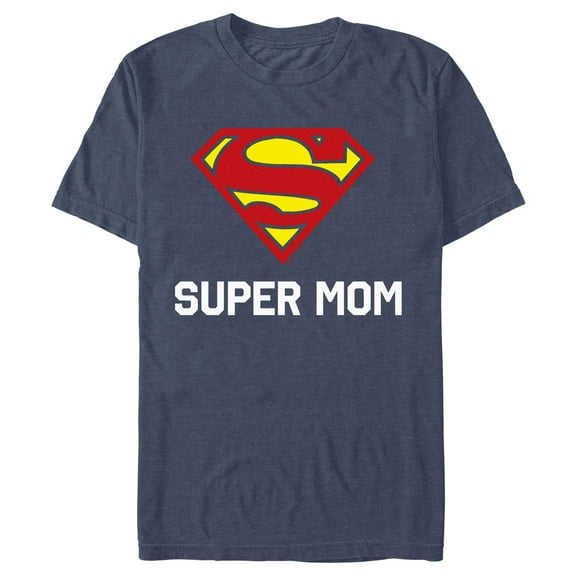 Men's Superman Super Mom Graphic Tee Navy Blue Heather 2X Large