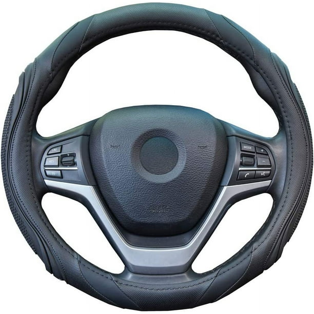 Funda de cuero para volante de coche - Universal (37-38 cm), transpirable y antideslizante