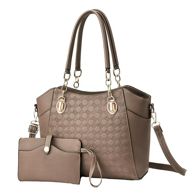 Bolso de mano para mujer, bolso grande tipo shopper de PU con clutch, elegante bolso tipo hobo con bandolera extraíble, bolso de hombro, muchos compartimentos, cremallera