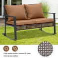 thumbnail image 6 of Ainfox 4-Piece Outdoor Patio Furniture Sofa Set, Includes 2 Swivel Glider Chairs,1 Tempered Glass-top Coffee Table and 1 Rocking Loveseat, Brown, 6 of 14