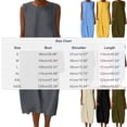 thumbnail image 4 of Feancey Boho Linen Dress for Women Crew Neck Sleeveless Maxi Dresses Summer Casual Loose Tank Dress Flowy Beach Vacation Dresses with Pockets Blue L, 4 of 10