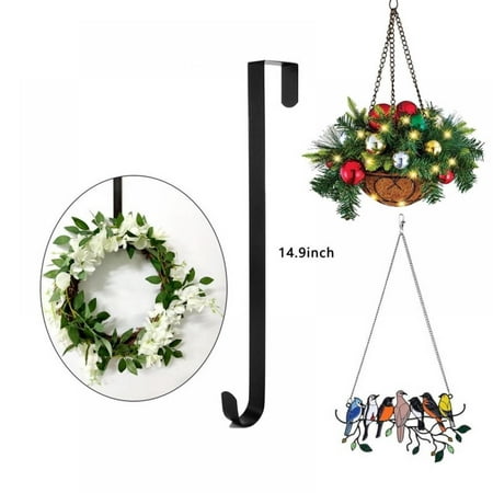 

14.9Inches Metal Wreath Hook 4pcs Christmas Stocking Hooks Christmas Garland Tied Metal
