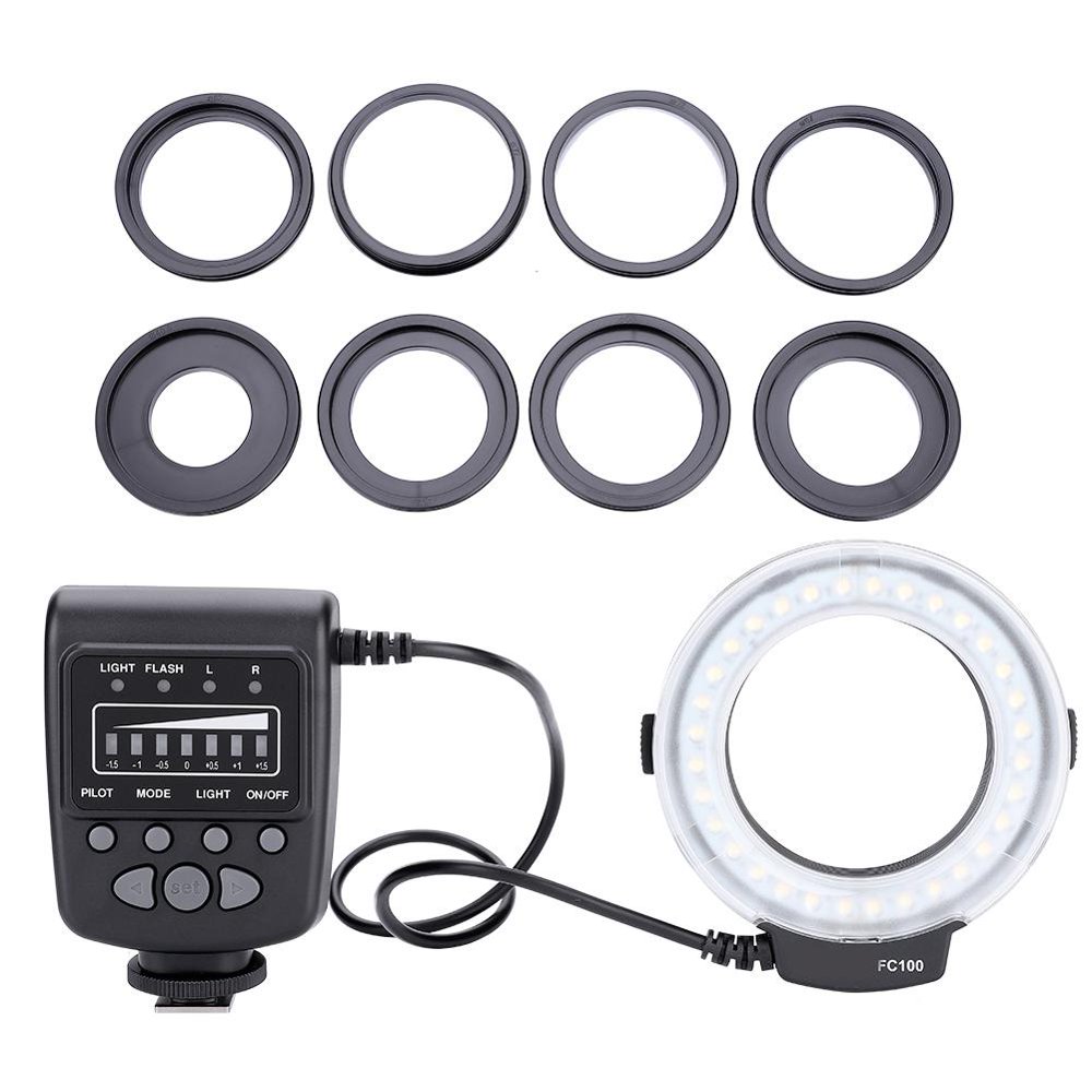 LYUMO Camera Ring Flash,MEIKE FC100 Portable Universal LED Ring Flash Video Camera Fill Light