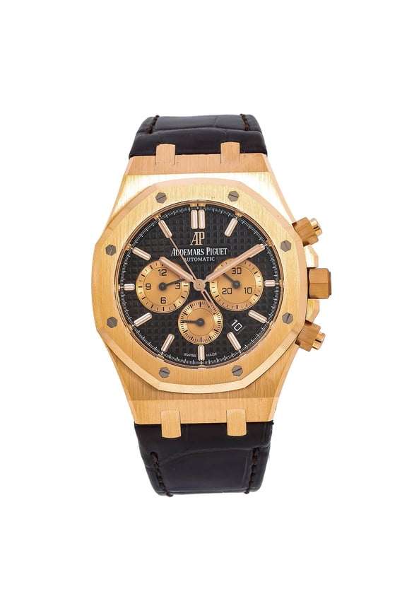 Pre-Owned Audemars Piguet Royal Oak Chronograph 26331OR 41MM Brown Dial With Leather Bracelet