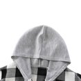thumbnail image 4 of GYRATEDREAM Toddler Boys Girls Flannel Hoodies Button down Long Sleeve Jacket Plaid Shirt Unisex Outfits Kids Fall Winter Clothes Black Gray for 3-14Y, 4 of 8