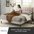 thumbnail image 4 of Modern Sleep Mornington Upholstered Platform Metal Bed Frame, Full, Linen, 4 of 10