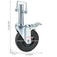thumbnail image 2 of VEVOR 4 Pack 5" Scaffolding Rubber Swivel Caster Wheels with Dual Locking Heavy Duty Casters 1", 2 of 9