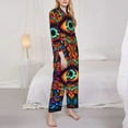 thumbnail image 3 of Daiia Vibrant Psychedelic Eye for Women's Long-Sleeved Pajama Set – Soft & Comfortable Sleepwear Button-Up Pajamas Cozy Lounge Wear-Small, 3 of 7