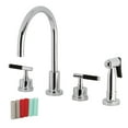 thumbnail image 2 of Kingston Brass  Kaiser Widespread Kitchen Faucet with Brass Sprayer Brushed Brass Brushed, 2 of 5
