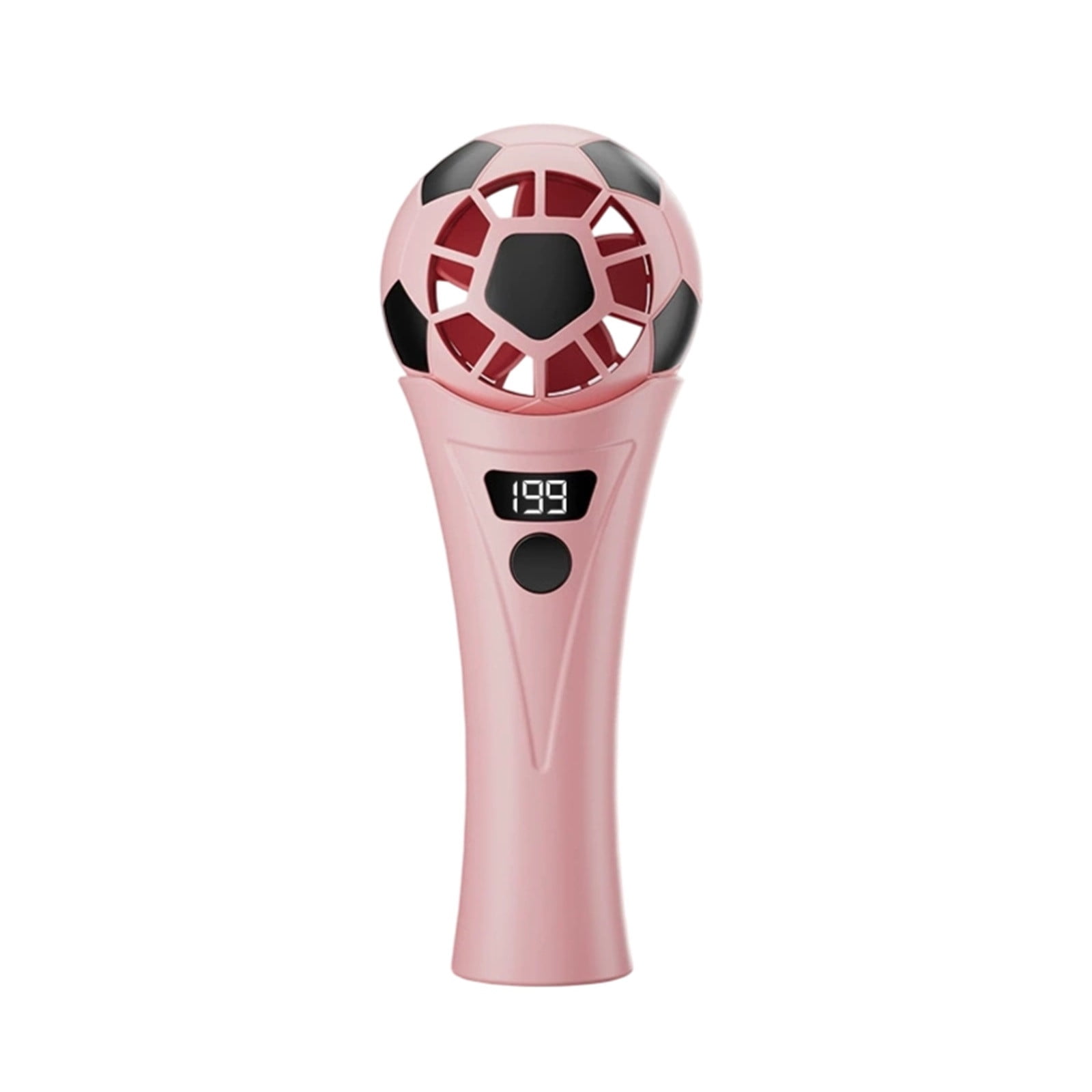 Soccer Ball Handheld Fan, Pink, Portable USB Rechargeable Mini Fan, Lightweight Stadium Fan for Game Day, Travel, Outdoor