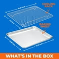 thumbnail image 2 of 2-Piece Baking Set – 13" x 18" Aluminum Pan with Stainless Steel Cooling Rack, Oven Safe up to 500°F, Recipe Booklet Included, 2 of 4
