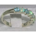 thumbnail image 4 of LBG British Made 10k White Gold Natural Opal & Blue Topaz Womens Eternity Ring - Size 9.5 - 33 size options, 4 of 6