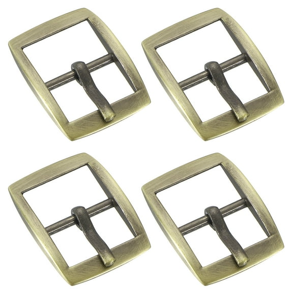 Uxcell 4Pack 0.63" Single Prong Belt Buckle Oval Center Bar Buckles for Belt, Bronze