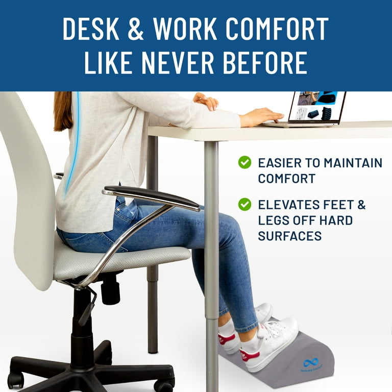 WFH Sitting Desk With Footrest, Home Office Desk