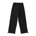 thumbnail image 2 of Liacowi Women Juniors Casual Baggy Cargo Pants Wide Leg Trousers Loose Hippie Drawstring Punk Sweatpants Joggers Streetwear, 2 of 8