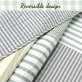 thumbnail image 5 of Cozy Line Home Fashions Green Yellow Blue Plaid Striped Real Patchwork 100% Cotton 2-Piece Reversible Quilt Set, Twin, 5 of 6