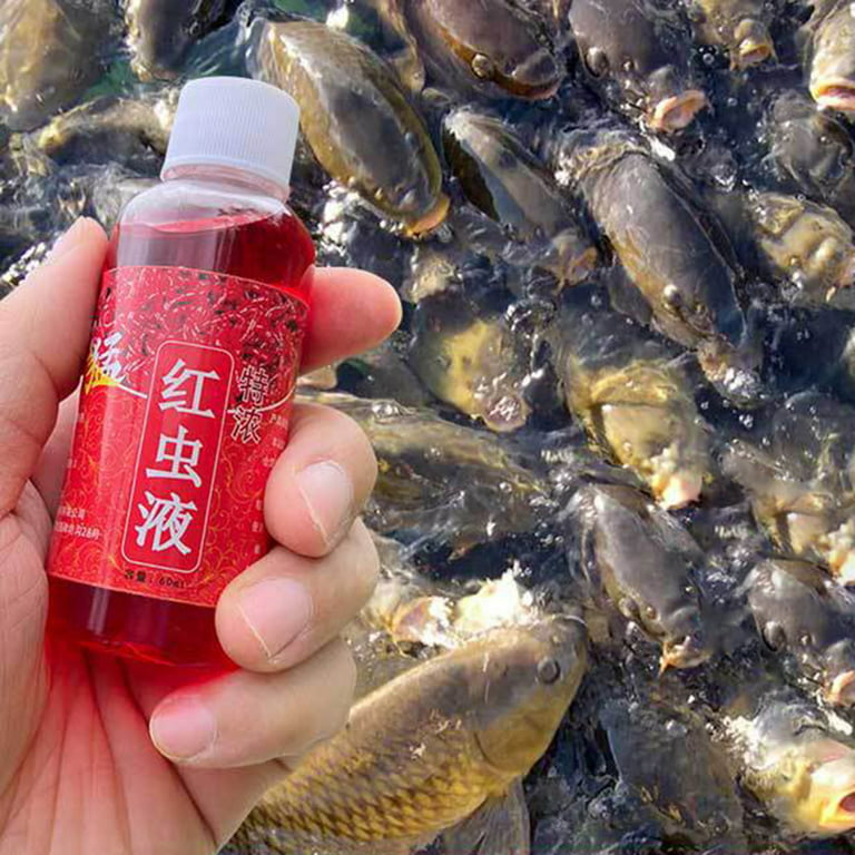 60Ml Fish Attracting Red Worm Liquid Fishing Pit Silver Carp Attractant  Nesting Food Fish Bait Attractant 