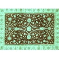 thumbnail image 1 of Ahgly Company Machine Washable Indoor Rectangle Abstract Turquoise Blue Modern Area Rugs, 6' x 9', 1 of 4