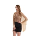 thumbnail image 2 of SWSMCLT Women's See Through Fringe for Wedding Shawl Wraps Shrug Scarf Top Metallic Blouse Beach Summer Apricot One Size, 2 of 4