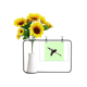 thumbnail image 1 of Caligrafía china Tarjeta de bendición de jarrón de girasol artificial, 1 of 3