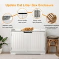 thumbnail image 6 of SONGMY Gray Cat Litter Box House, Wooden Multi-Use Double Door Cat Cozy Washing, Enclosed Litter Box Furniture with Removable Roof, 6 of 10