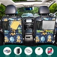 thumbnail image 5 of WOBOGO Colorful Dinosaur Patterns Backseat Car Organizer 2 PCS Footed Universal Car with Touch Screen Tablet Holder Rear Seat Protector, 5 of 7
