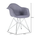 thumbnail image 7 of Porthos Home Upholstered Dining Chairs Set of 2 Dining Room Chair with Arms, Chrome Metal Legs and a Beautiful Grey Fabric Eames Style Armchair for Living Room Dining Room Furniture, 7 of 7