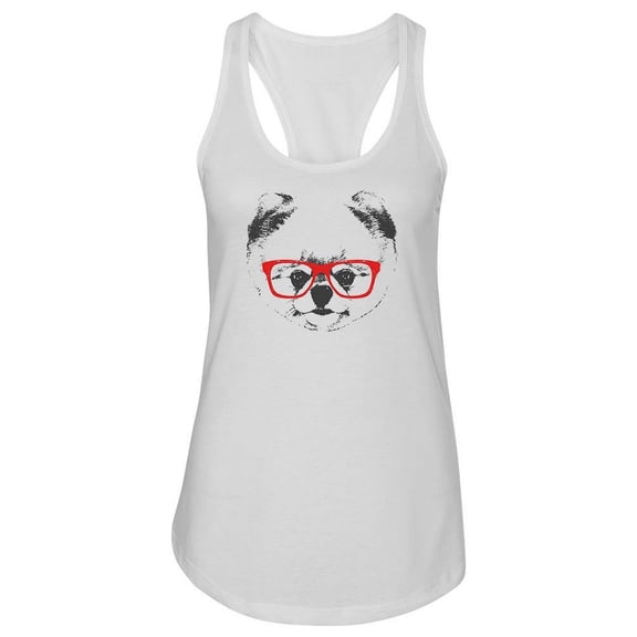Pomeranian With Glasses. Tank Women -Image by Shutterstock, Female Small